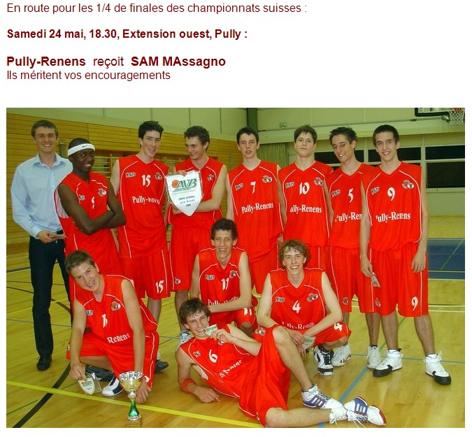 Juniors de Pully-Renens vainqueurs de la Coupe Vaudoise 2007-2008 